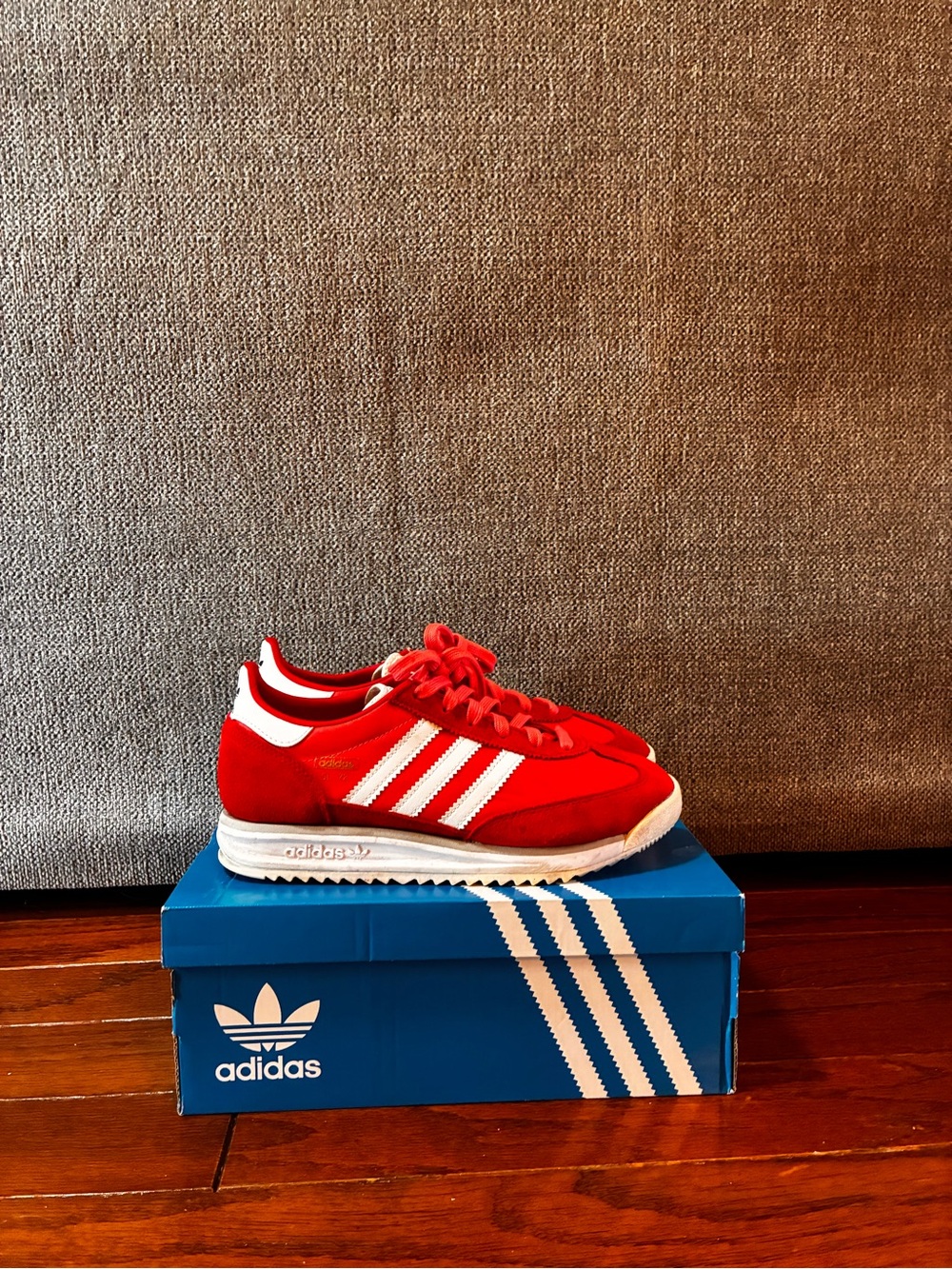 adidas Kids Red and White Classic Trainer Sneakers